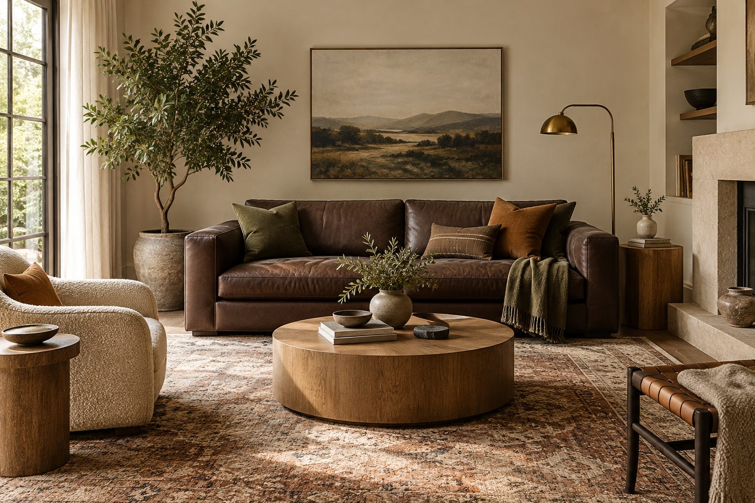 Dark Brown Couch Living Room Ideas: Walls, Rugs and Pillows