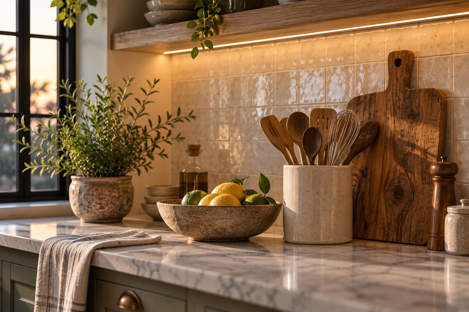 Kitchen Counter Decor: Ideas for Counters, Walls and Above Cabinets